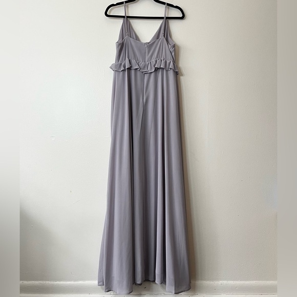 ASTR The Label Adoria Ruffled V-Neck Sleeveless Maxi Dress Dusty Lavender large - Picture 4 of 12